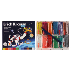 Пластилин 12 цветов, 216 гр, стек, картонная коробка Kids Space Animals Erich Krause 61332