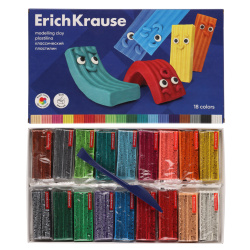 Пластилин 18 цветов, 270 гр, стек, картонная коробка Color Friends Erich Krause 61342