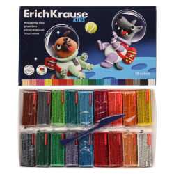 Пластилин 18 цветов, 324 гр, стек, картонная коробка Kids Space Animals Erich Krause 61334