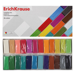 Пластилин 24 цвета, 384 гр, стек, картонная коробка Erich Krause 61319