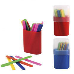 Счетные палочки пластик, 50шт, 4 цвета, пластиковый пенал Пчелка СПК-50