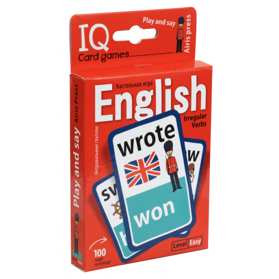 Развивающие карточки 100шт Айрис-пресс Умные игры с картами Английские неправильные глаголы Уровень 1 красный 26750 