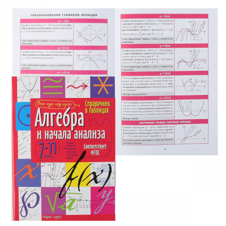 Справочник в таблицах, Айрис-пресс, А5, Алгебра и начала анализа 7-11 ...