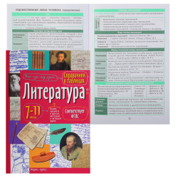 Справочник в таблицах, Айрис-пресс, А5, мелованный картон, офсет, на скобе, Литература 7-11 класс, 29656