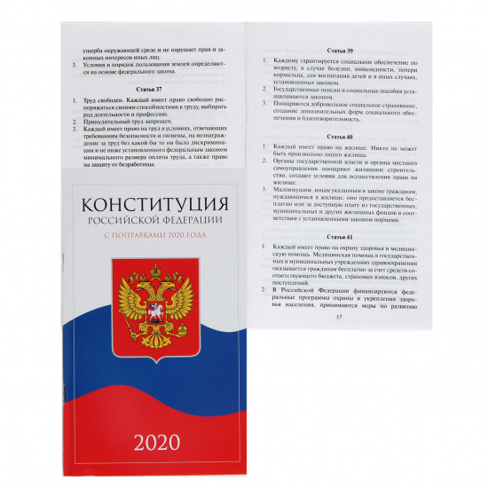 Брошюра "Конституция РФ 2020" Айрис-пресс А5, мелованная бумага, офсет, на скобе 28020