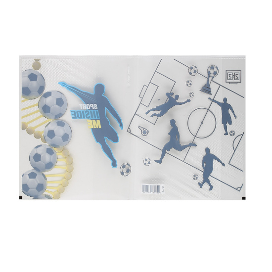 Обложка Sport DNA для тетрадей и дневников, полипропилен, 212*347 мм, 80 мкм, 12 шт, цвет прозрачный с рисунком Erich Krause 61120
