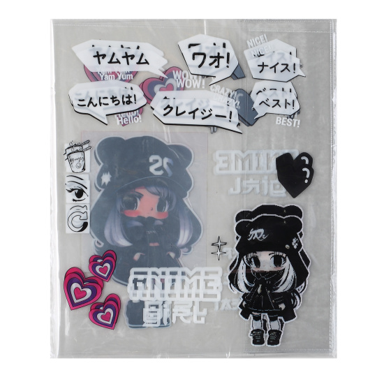 Обложка Anime Girl для тетрадей и дневников, ПВХ, 213*355 мм, 140 мкм, 3 шт, цвет прозрачный с рисунком deVENTE 8051400