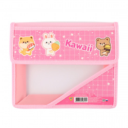 Папка для тетрадей А5, пластик, на липучке, для девочек Kawaii Пчелка ПМ-А5-03
