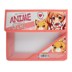 Папка для тетрадей А5, пластик, на липучке, для девочек Anime girl Пчелка ПМ-А5-03