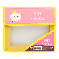 Папка для тетрадей А5, пластик, на липучке, для девочек Cute princess Пчелка ПМ-А5-36