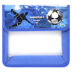 Папка для тетрадей А5, пластик, на липучке, для мальчиков Футбол на синем Оникс ПТ-95 68632