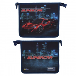 Папка д/тетрадей на молн сверху А5 1отд мальч Super car красный пласт ПТ-73/57235