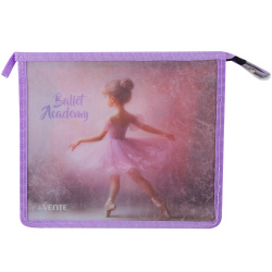 Папка для тетрадей А5 пластик молния сверху 1 отделение Luxury Ballet Academy deVENTE 8056561