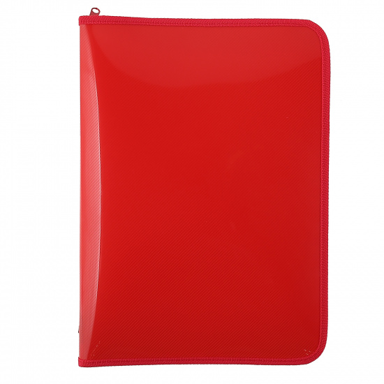 Папка для тетрадей А4, пластик, на молнии вокруг, цвет красный, универсальный КОКОС 230692