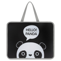 Папка с ручками, пластик, 26*33*10 см, на молнии сверху, с рисунком, Panda, КОКОС, 250930