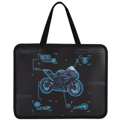 Папка с ручками пластиковая 26*33*10 молния 0,48мм First Sport bike 260370 КОКОС