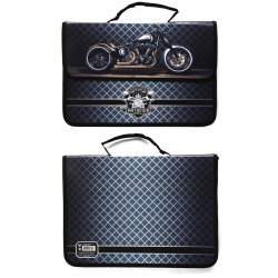 Сумка-портфель пласт с ручками липуч 24*33*8 1отд Motorcycle 2019 ПМ-А4-23 (10)
