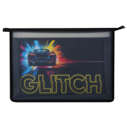 Папка для труда, А4, пластик, на молнии сверху, Glitch, Пчелка, ПТР-2