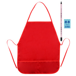 Набор для труда 39*49 см, карманы, карандаш, ластик, для девочек, цвет красный ФДТ-1