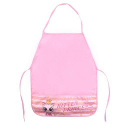 Фартук для труда полиэстер, 40*48 см, карманы, для девочек, цвет розовый Kitten princess Пчелка ФДТ-5