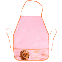 Фартук для труда полиэстер, 40*48 см, карманы, для девочек, цвет розовый Милый песик Пчелка ФДТ-5