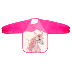 Накидка для труда ПВХ, 37*51 см, для девочек, с рукавами, цвет розовый Единорог КОКОС 240650