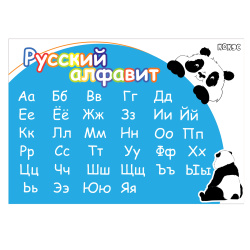 Клеенка для уроков труда 35*50 Панда русск алфавит КОКОС 251011