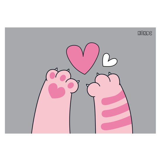 Клеенка для уроков труда, 50*70 см, Cats & Heart, КОКОС, 251022