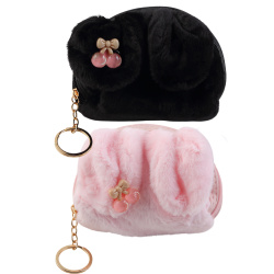Кошелек-брелок, Ушки, 12*9 см, плюш, 2 вида, КОКОС, 261201