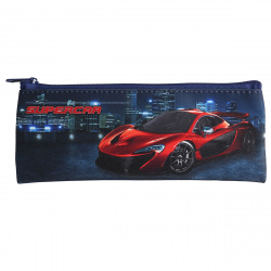 Пенал косметичка мягкий ткань 1отд б/н 7*19 Super car красн ПМП 07-20 55382