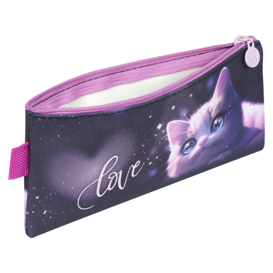 Пенал, косметичка, ПВХ, 1 отделение, 20*9 см, Love cat, КОКОС, 260425