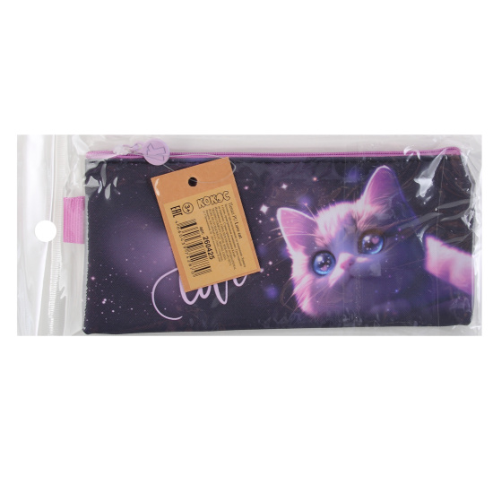 Пенал, косметичка, ПВХ, 1 отделение, 20*9 см, Love cat, КОКОС, 260425