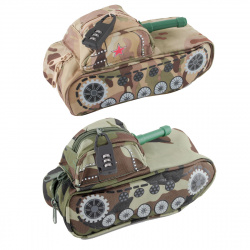 Пенал игрушка жесткий ткань 1отд б/н 10*21*9 Танк 189277 КОКОС 2 вида