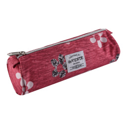 Пенал мягкий ткань 1отд б/н тубус кругл 8*22*8 Flower Power Pink deVENTE 7024613 розов