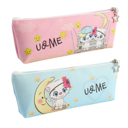 Пенал мягкий ПВХ 1отд б/н лодочка 7*19*3 White cat 205439 КОКОС ассорти 3 вида