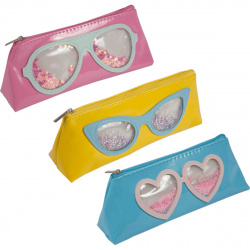 Пенал мягкий ПВХ 1отд б/н лодочка 8*20*6 Sunglasses апплик deVENTE 7026922 ассорти 3 вида