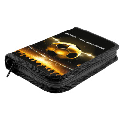 Пенал, ламинированный картон, 1 отделение, 19*11*3 см, откидная планка, Золотой футбол, КОКОС, 261734