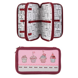 Пенал картон ткань 3отд б/н 11*19*6 Sweet cake ПКТ 12-20 57042