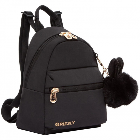 Рюкзак детский, спинка мягкая EVA, 24*20*10 см, 1 отделение, полиэстер черный Grizzly RXL-224-1