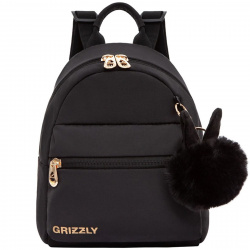 Рюкзак детский, полиэстер, 1 отделение, спинка мягкая EVA, 20*24*10 см черный Grizzly RXL-224-1