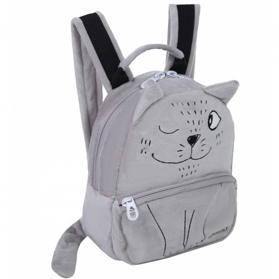 Рюкзак детский, спинка мягкая EVA, 24*20*8 см, 1 отделение, полиэстер серый Grizzly RXL-224-2