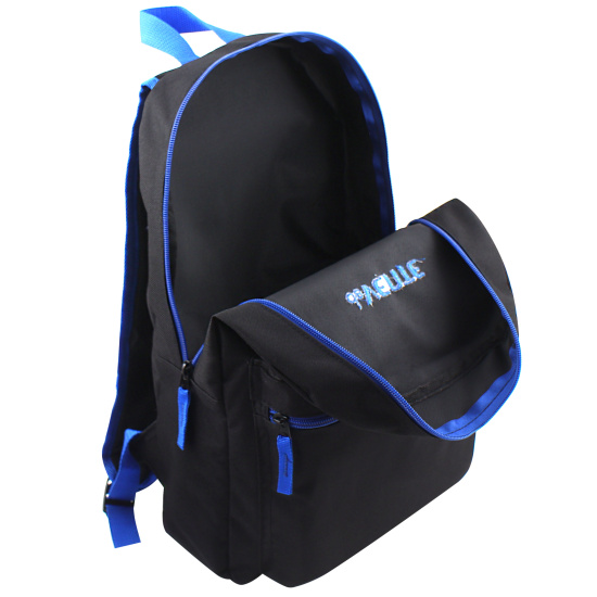 Рюкзак спинка мягкая, 40*30*10 см, 1 отделение, черный/синий Black deVENTE 7032379