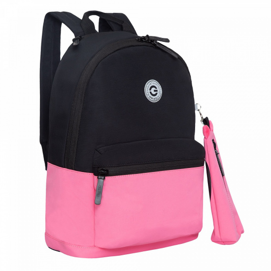 Рюкзак спинка мягкая EVA, 38*26*12 см, 1 отделение, черный/розовый Grizzly RXL-323-4