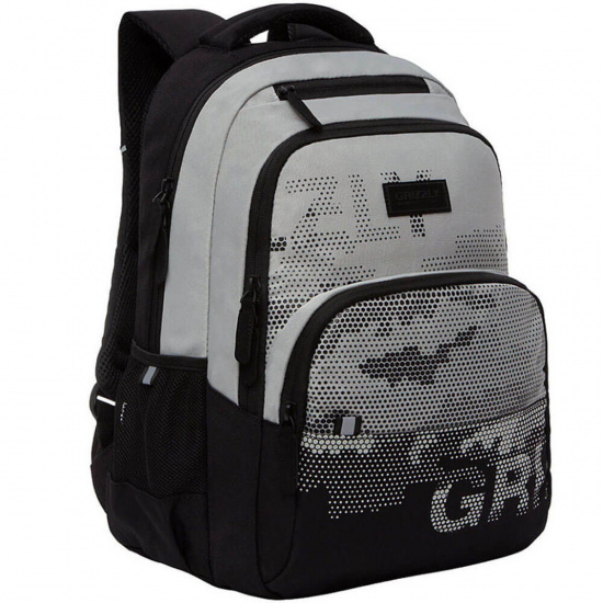 Рюкзак спинка эргономичная, 2 отделения, 30*44*14 см, серый Grizzly RU-130-1