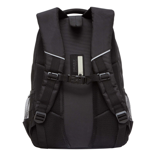 Рюкзак спинка эргономичная, 44*30*18 см, 2 отделения, черный/салатовый Grizzly RU-430-7