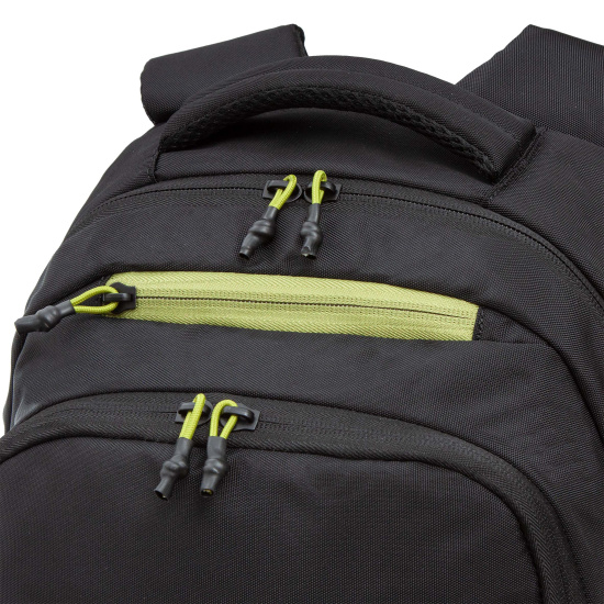 Рюкзак спинка эргономичная, 44*30*18 см, 2 отделения, черный/салатовый Grizzly RU-430-7