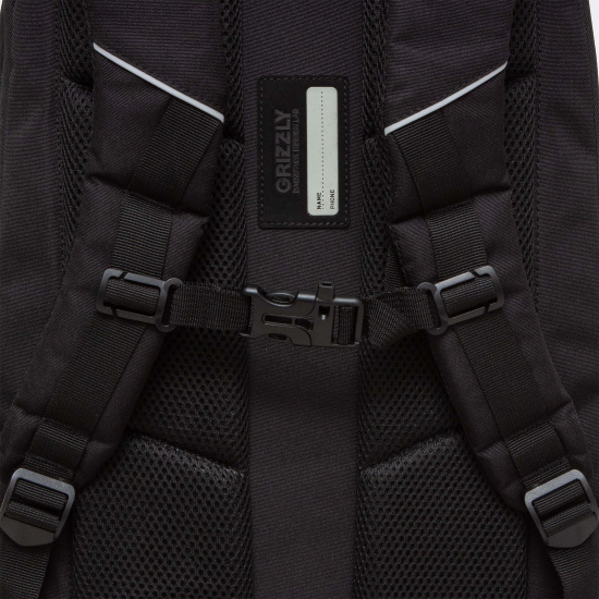 Рюкзак спинка эргономичная, 42*30*20 см, 3 отделения, черный Grizzly RU-432-1