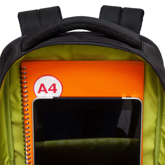Рюкзак спинка эргономичная, 41*28*18 см, 2 отделения, черный/салатовый Grizzly RU-434-3