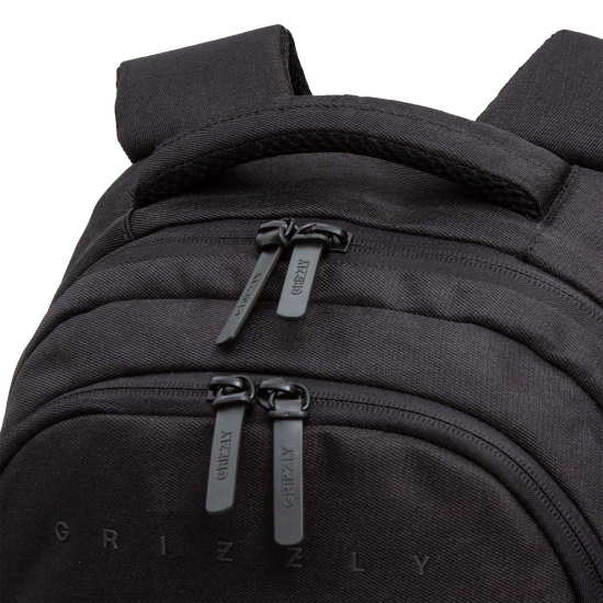 Рюкзак спинка эргономичная, 47*32*17 см, 2 отделения, черный Grizzly RU-436-1