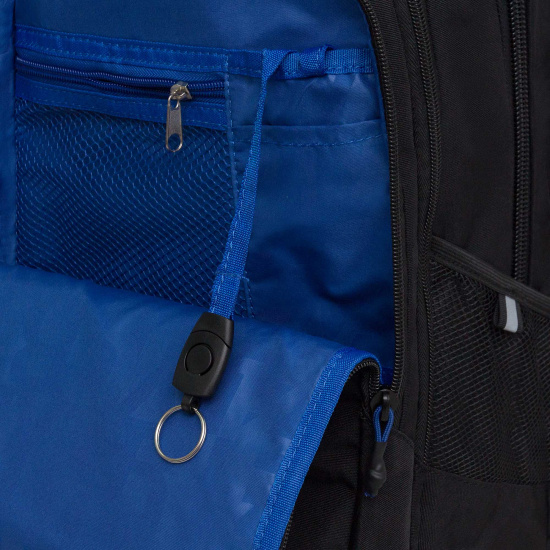 Рюкзак спинка эргономичная, 42*32*18 см, 3 отделения, черный/синий Grizzly RU-438-1